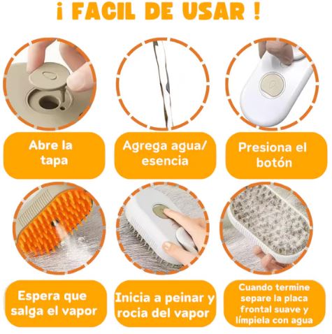 Cepillo Vapor Mascotas
