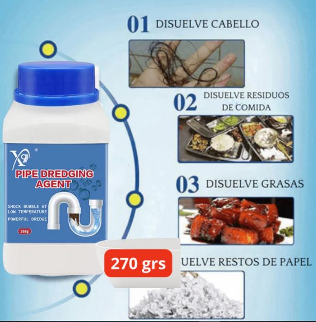 ⭐ Destapador Limpiador Drenaje Baño 260G