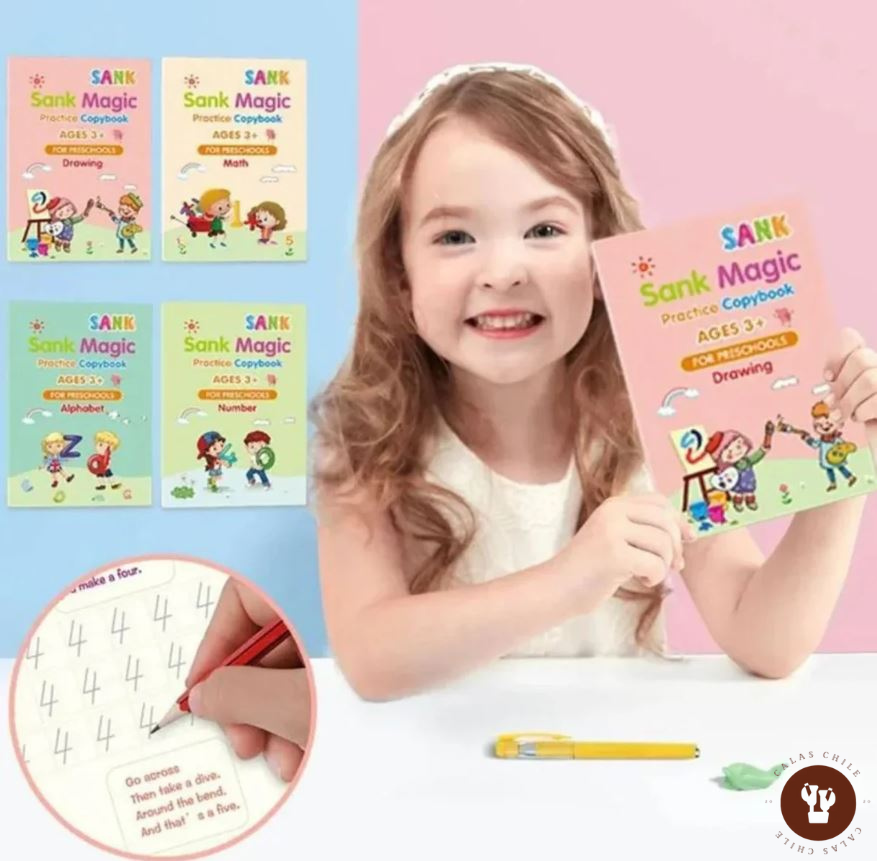 Magic Books - Set de 4 Libros Mágicos Caligrafía Montessori 📚🖋️