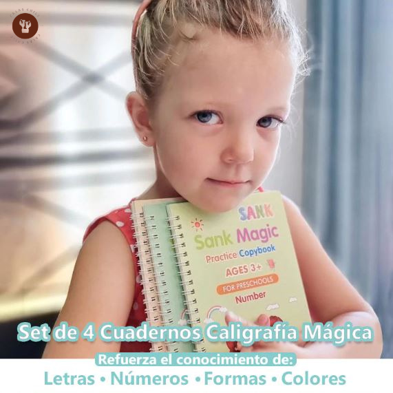 Magic Books - Set de 4 Libros Mágicos Caligrafía Montessori 📚🖋️