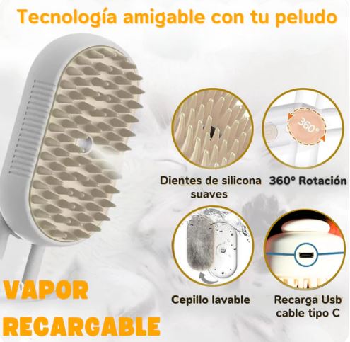 Cepillo Vapor Mascotas
