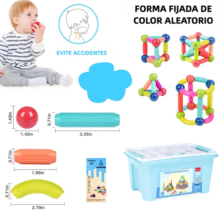 🧬 Bloques magnéticos 36 PCS 🏗️