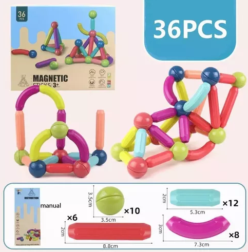 🧬 Bloques magnéticos 36 PCS 🏗️