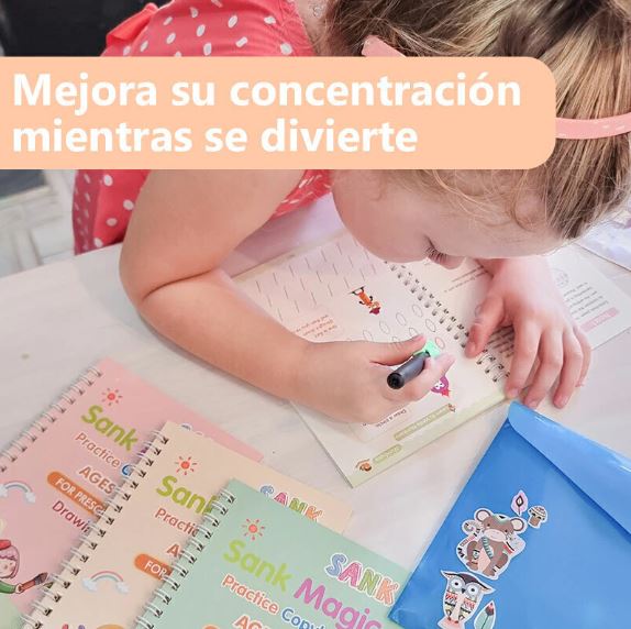Magic Books - Set de 4 Libros Mágicos Caligrafía Montessori 📚🖋️