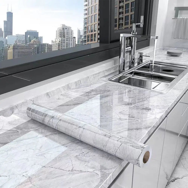 Papel Adhesivo Mármol para tu Cocina y Baño - 60 x 200 cm