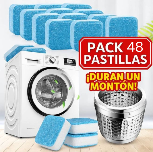 PACK 48 PASTILLAS LIMPIA LAVADORA - DEJA TU LAVADORA IMPECABLE