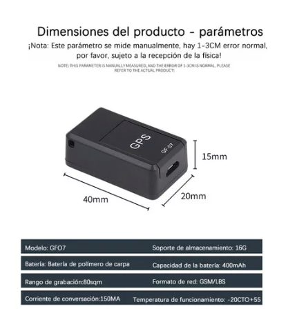 Mini Localizador Rastreador Gps Gf07
