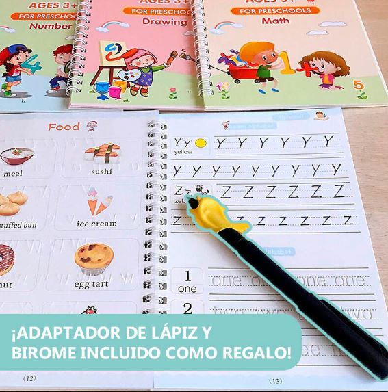 Magic Books - Set de 4 Libros Mágicos Caligrafía Montessori 📚🖋️
