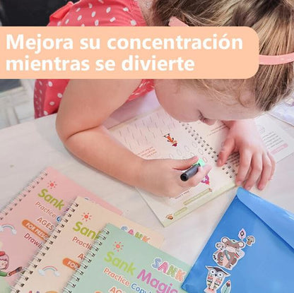 Magic Books - Set de 4 Libros Mágicos Caligrafía Montessori 📚🖋️