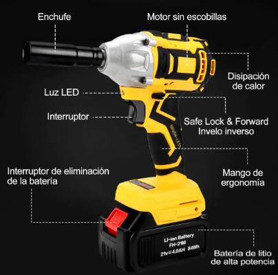LLAVE IMPACTO DOS BATERIAS DE 48V